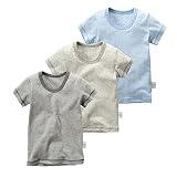 男児 丸首 Tシャツ ボーイズ 半袖シャツ 男の子 子供服 ジュニア ボーダー 3枚セット インナーシャツ 半袖インナー 男児 丸首 Tシャツ 子供肌着 通園 通学 80 90 100 110 120