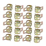 uxcell ホースクランプ スプリングクランプ エアチューブクリップ　燃料ホースパイプ用 ばねバンド式 低圧 8mm外径 20個入り