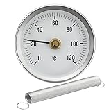 ILS - 63mm 0-120 C Clip Dial Thermometer Temperature Temp Gauge With Spring
