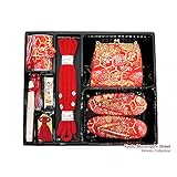 七五三 着物 女の子用 箱セコセット（草履18ｃｍ）金襴「赤」DHS302