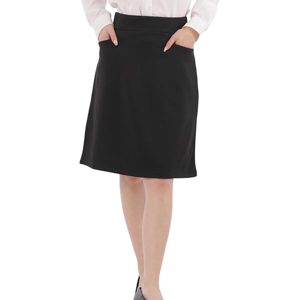 Amazon | UNILADY Aラインスカート 56cm丈 U92155 ニットストレッチ