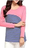 授乳服長袖ボーダーtシャツ夏服マタニティウェアトップス