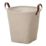 不二貿易 ランドリー ボックス バスケット バッグ型 ラウンド アイボリー 21833