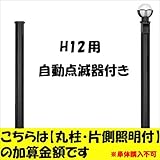 新日軽　ディズニー門扉　オプション　H12用　（片側）自動点滅器付き照明付き丸柱に変更・加算金額　【柱単体の購入は不可】　 ブラック
