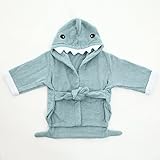 【ps.j】バスローブ ベビーバスローブ お包み アニマル ７種キャラ 出産祝い ギフトにもどうぞ！ (サメ（ブルー）)