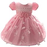 ASHERANGELベビーガールズプリンセスドレスフラワー女の子ミスコンテストリボンフォーマルドレス US サイズ: 12-24M カラー: ピンク