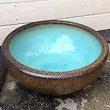 信楽焼：睡蓮鉢（すいれんばち）・はす鉢・めだか鉢*【12号・浅鉢】【金ソバ】