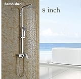8/10/12 " Stainless Steel Rain Shower Head Bath Shower Mixer Faucet Set Single Handle Wall Mount wit