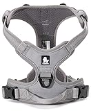 cocomall 犬用ハーネス 犬用胴輪 ドッグ ペット用品 お出かけハーネス 3M反射材料 訓練 ナイロン製 小型犬、中型犬、大型犬に向け 通気性 調節可能 おしゃれ(XL, グレー)