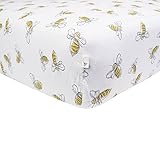 Burt's Bees Baby Scattered Bees Fitted Sheet Cloud Crib [並行輸入品]