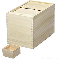 Amazon｜米びつ 桐製 5kg 一合マス付き スライド式 コンパクト