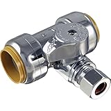 Sharkbite 24986を3 / 4インチx 3 / 4インチx 1 / 4インチ圧縮サービスTee停止