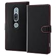 レイ・アウト SONY Xperia XZ2 Premium 手帳型 (ICカード収納ポケット/オートスリープ対応)マグネット 2トーン ブラック/レッド RT-RXZ2PELC3/BR