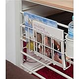 突っ張りシステムデスクパーテーション専用マガジンラック　ホワイト色【システムデスクシリーズ】