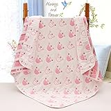 (PINK17°)ベビータオルケット 掛け布団 赤ちゃんにやさしい コットン100％６重ガーゼ生地 3色144 (ピンク)