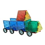 48pcsクリアカラー磁気タイル建物ブロック教育12 Shapes withストレージボックス