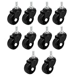 uxcell キャスターホイール 金属 PP M8x15mm ボールベアリング トロリーキャスター 360度回転 10個入り