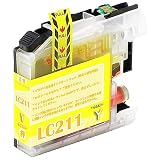 【InkCity】ブラザー用 LC211互換インクカートリッジ 【Y×1本】【純正と併用可能／高精彩・高発色／最新チップ／残量表示／大容量／安心サポート】DCP-J562N、MFC-J730DN、MFC-J730DWN 、MFC-J737DN、MFC-J737DWN、MFC-J830DN、MFC-J830DWN、MFC-J837DNなど利用可能