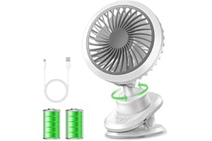 クリップ扇風機 卓上扇風機 充電式 【 7枚羽根ソフト風＆3D自動首振り&10000mAh電池内蔵】 USB扇風機 65時間使用可 15db静音 ミニ扇風機 強風 風量4段階調節 携帯扇風機 卓上ファン usbファン 熱さ対策 オフィス/リビング/車