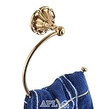 apl-6711 Exquisite Carved Flower真鍮ベースタオルリング、Titainiumゴールド