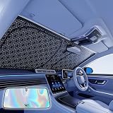 ヴェルファイア 車用 サンシェード 新登場 幻彩コーティング UVカット VELLFIRE ヴェルファイア 40系 30系 20系 アクセサリー カスタムパーツ，フロントウィンドウ用サンシェード 夏 遮光 シェード 車中泊 日除け 車載 便利グッズ カー用品(150x80cm)