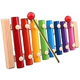 AUCH Simple 8 Notes Toddle Tap Xylophone Glockenspiel Baby Musical Instrument Toy with Sticks [並行輸入品