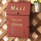 アンティーク雑貨 ブリキ　ポスト　郵便受け　メールボックス　レッド