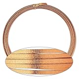 20フィートWood Grain Textured 5 mmフラットアルミクラフトラップジュエリーワイヤ ブラウン