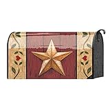 Welcome Barn Star onレッド木製ドア22 x 18標準サイズメールボックスカバー