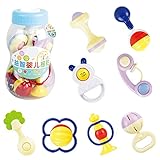 Greencherry　哺乳びん新生児 鈴を振る玩具 赤ちゃんのおもちゃ 新生児 0－1歳の赤ちゃんのため　哺乳びん　ベビー歯ぎしり棒　滑らかなカラフルな乳幼児の手の鳴らす鈴 知育玩具 幼児教育 聴覚