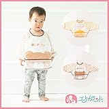 【送料無料メール便発送】【ER2441B】スタイ / お食事エプロン　スモック タイプ お食事エプロン えぷろん (茶色　くま柄)
