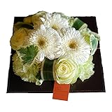 パラボッセオリジナル フラワーアレンジメント コントラスト ホワイト系 横幅19cmx幅19cmx高さ17cm flower arrangements (ホワイト)