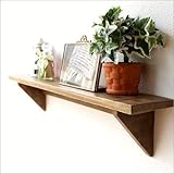 ウォールシェルフ 壁掛け棚 ウォールラック 幅60cm 木製 レトロ カフェ インテリア ウッドロングシェルフ [ras7089]