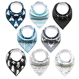 よだれかけ　ベビー　赤ちゃん　綿100％　8枚セット　かわいい　ビブ　２層タイプ　カラフル　三角巾　出産祝い　誕生日　プレゼント　キッズ　女の子　男の子 (7)