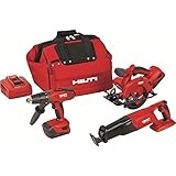 Hilti 3482518 18-Volt Lithium-Ion Cordless Hammer Drill Driver/Reciprocating Saw/Circular Saw Combo 