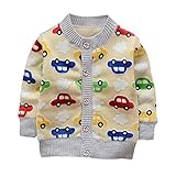 Cutelove　カーディガンTシャツ　ニット　編み物　ラウンドネック　車柄　ロングスリーブ　長袖　綿　男の子　ボーイズ　ベビー　赤ちゃん　幼児　春　秋　可愛い　ファッション　素敵　カジュアル　普段着