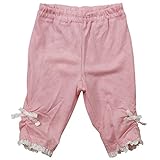 《初夏盛夏対応》(日本製) Pample Mousse(パンプルムース) 天竺ジャガードレースリボン&裾レース付き五分丈パンツ 95cm /PK NO.DP-72306