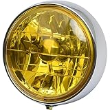 BigOne ヘッドライト バイク用 head light マルチリフレクター レンズ ユニット (イエロー) ホンダ スーパーカブ デラックス スタンダード リトルカブ