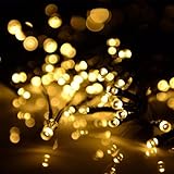 inverlee 100 LEDソーラー/バッテリーライト屋外妖精文字列クリスマスガーデンパーティー装飾ライト