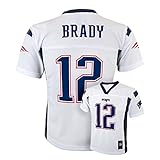 Tom Brady # 12新しいEngland Patriots NFL Youthミッドティア代替ジャージーホワイト S