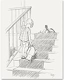 階段 – Winnie the Pooh 11 x 14額なし保育園アートプリント