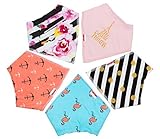 Danha Baby Bandana Teething Bib for infants and toddlers - set of 5 organic cotton drooling bib (gir