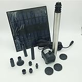 SR-250-1.8W ポンプ ソーラー 1.8W 最大揚程 110CM 小型 噴水ポンプウォータージェットの最大高さ 65CM ブラシレスポンプ (ポンプとソーラーパネル)