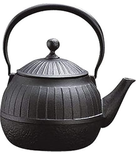 Amazon｜及源鋳造 南部鉄瓶 日本製 なつめアラレ1.2L H-143 黒｜鉄瓶