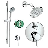 Hansgrohe ksh04447 – 04342 – 66pc Raindanceシャワー蛇口キット付きハンドシャワー切替弁付きWallbar PBVトリムRough、クロム