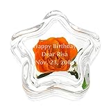贈り物セット 名入れレリーフセット プリザーブドフラワー スターオレンジローズ