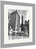 AshleyフレームプリントUSSメイン州Monument Central Park Nyc、壁アートホーム装飾、ag6377458 30x26 Silver Frame 6377458-AFPP1-