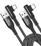 USB Type C ケーブル L字【1M/2本セット】急速充電 タイプc ケーブル【PD&QC3.0対応 急速充電】 type-c けーぶる usb c けーぶる iPhone 17 16 15 Plus Pro Max，Samsung Galaxy S26/S25/S24/S23/Note20/10その他Android USB-C機器対応-ブラック