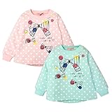 (グリーン/90cm)ベビー服 女の子 トレーナー ドット リボンプリント 裏起毛 Aライン テールカット 女児 ベビー