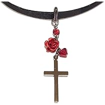 Amazon | 赤薔薇 十字架 レッドローズ クロス サテン スリム